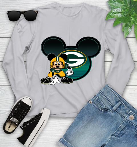 NFL Green Bay Packers Mickey Mouse Disney Football T Shirt Youth Long Sleeve 5