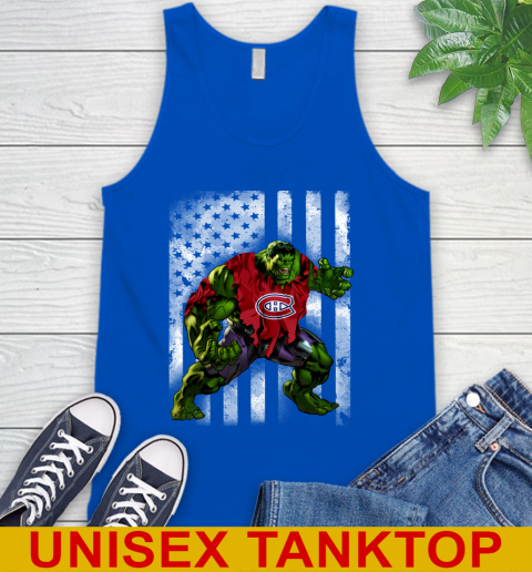 Montreal Canadiens Hulk Marvel Avengers NHL Hockey American Flag Tank Top 4