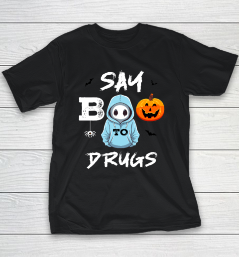Funny Halloween Red Ribbon Week Awareness Say Boo To Drugs Youth T-Shirt