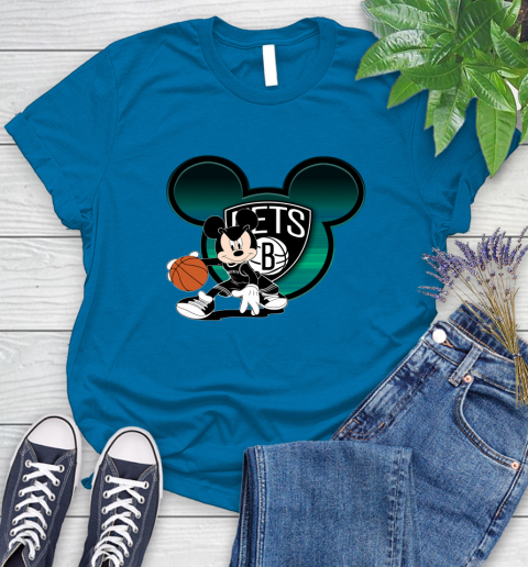 NBA Brooklyn Nets Mickey Mouse Disney Basketball Women's T-Shirt 7