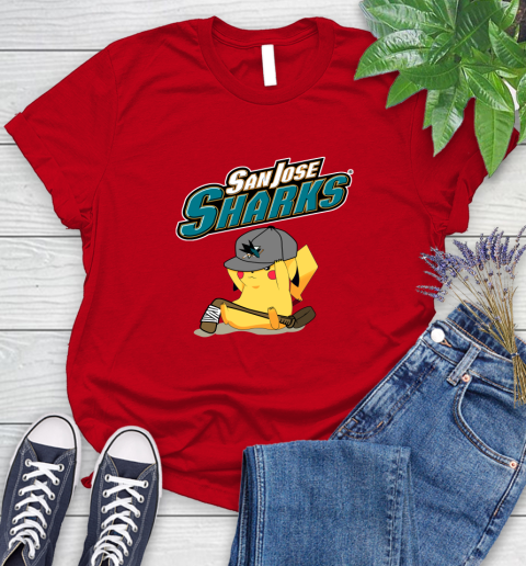 NHL Pikachu Hockey Sports San Jose Sharks Women's T-Shirt 9