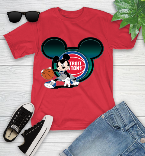 NBA Detroit Pistons Mickey Mouse Disney Basketball Youth T-Shirt 10