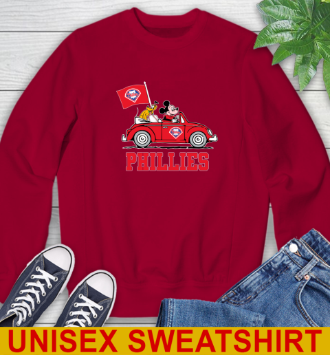 MLB Baseball Philadelphia Phillies Pluto Mickey Driving Disney Shirt Sweatshirt 7