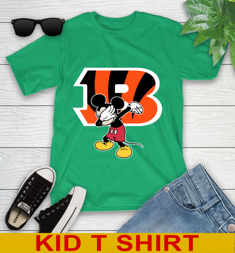 Cincinnati Bengals NFL Football Dabbing Mickey Disney Sports Youth T-Shirt 6