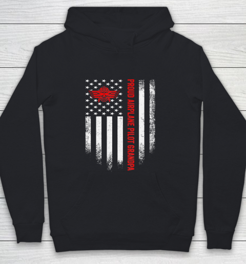 GrandFather gift shirt Vintage USA American Flag Proud Airplane Pilot Grandpa Funny T Shirt Youth Hoodie