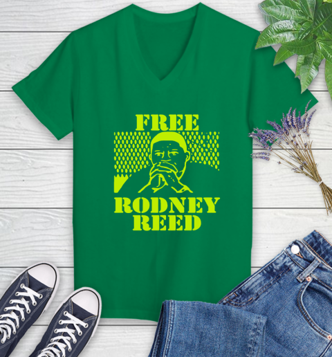 Freee rodney reed Women's V-Neck T-Shirt 6 Freee rodney reed Women's V-Neck T-Shirt - Image 6