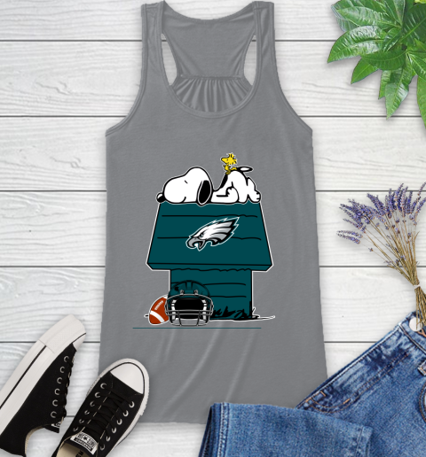 Philadelphia Eagles NFL Football Snoopy Woodstock The Peanuts Movie Racerback Tank 5