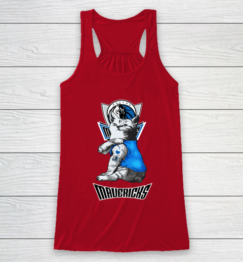 NBA Basketball My Cat Loves Dallas Mavericks Racerback Tank 4