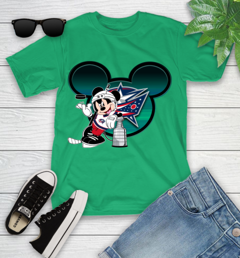 NHL Columbus Blue Jackets Stanley Cup Mickey Mouse Disney Hockey T Shirt Youth T-Shirt 6