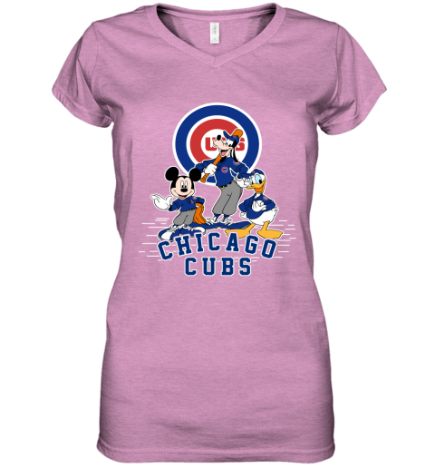 MLB Chicago Cubs Mickey Mouse Donald Duck Goofy Baseball T Shirt Youth T- Shirt