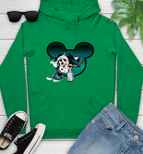 NHL San Jose Sharks Stanley Cup Mickey Mouse Disney Hockey T Shirt Youth Hoodie 7