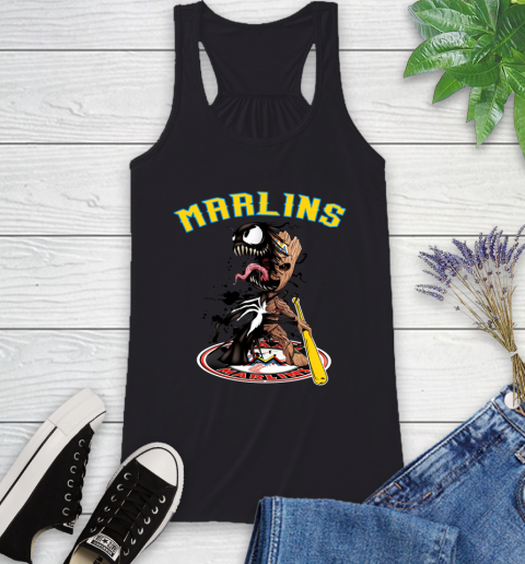 MLB Miami Marlins Baseball Venom Groot Guardians Of The Galaxy Racerback Tank 2