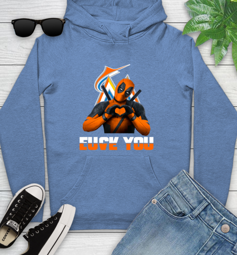 MLB Miami Marlins Deadpool Love You Fuck You Baseball Sports Youth Hoodie 14 MLB Miami Marlins Deadpool Love You Fuck You Baseball Sports Youth Hoodie - Image 14