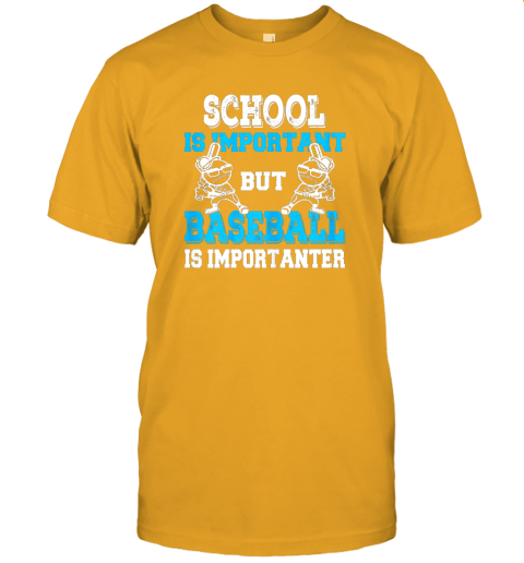9ksg school is important but baseball is importanter boys jersey t shirt 60 front gold