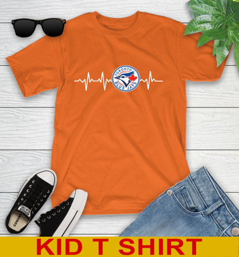 Toronto Blue Jays MLB Baseball Heart Beat Shirt Youth T-Shirt 8