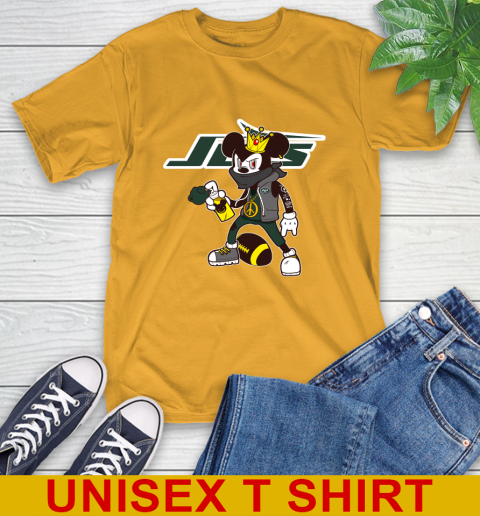 New York Jets NFL Football Mickey Peace Sign Sports T-Shirt 3