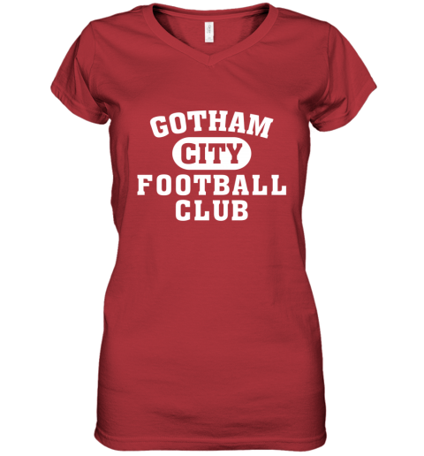 NEW YORK JETS GOTHAM CITY ddhn new york jets gotham city women v neck t shirt 39 front red