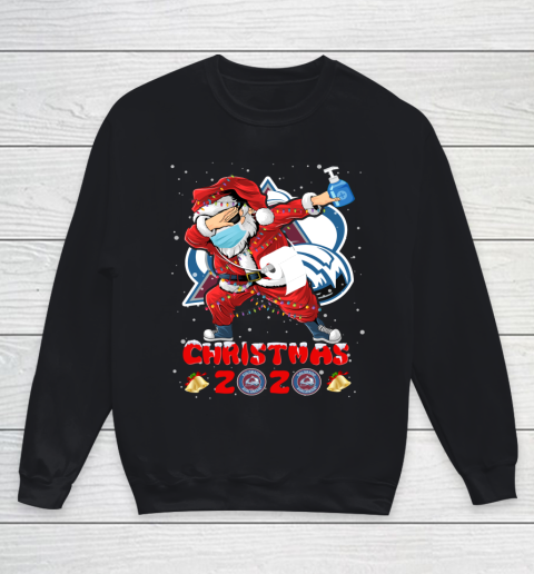 Colorado Avalanche Funny Santa Claus Dabbing Christmas 2020 NHL Youth Sweatshirt
