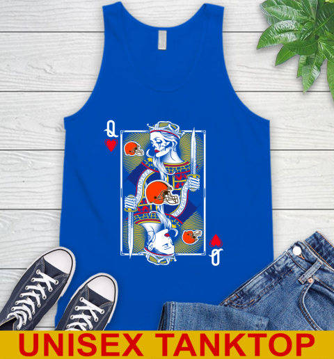 NFL Football Cleveland Browns The Queen Of Hearts Card Shirt Tank Top 4