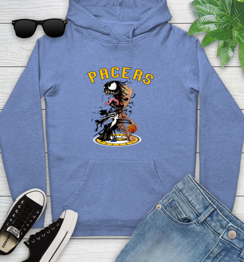 NBA Indiana Pacers Basketball Venom Groot Guardians Of The Galaxy Youth Hoodie 12