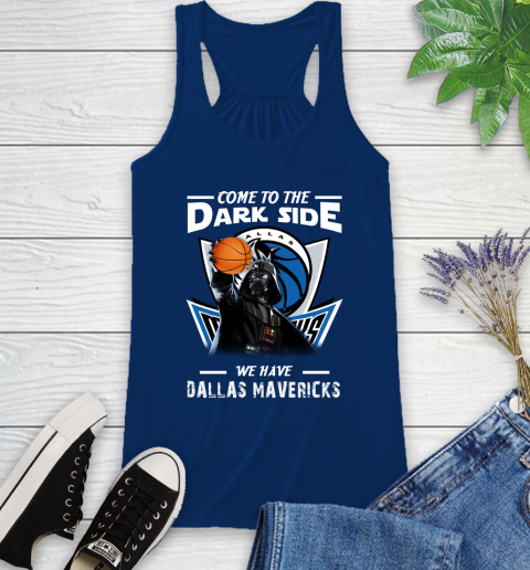 NBA Come To The Dark Side We Have Dallas Mavericks Star Wars Darth Vader Basketball Racerback Tank 8