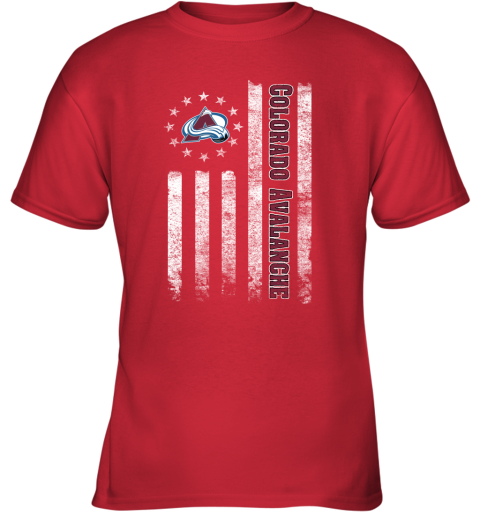 NHL American Flag Hockey Sports Colorado Avalanche Youth T-Shirt 5