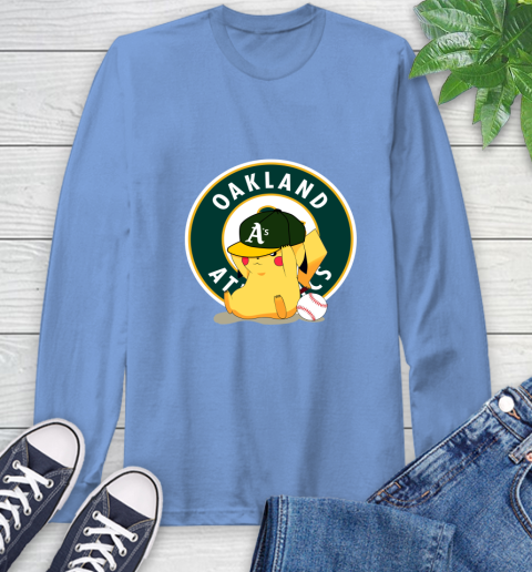 MLB Pikachu Baseball Sports Oakland Athletics Long Sleeve T-Shirt 11