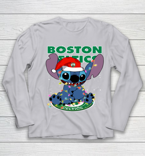 Boston Celtics NBA noel stitch Basketball Christmas Youth Long Sleeve 3