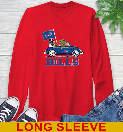 NFL Football Buffalo Bills Darth Vader Baby Yoda Driving Star Wars Shirt Long Sleeve T-Shirt 10