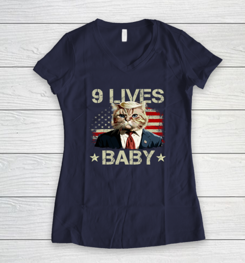 9 Lives Baby Trump Women's V-Neck T-Shirt 7