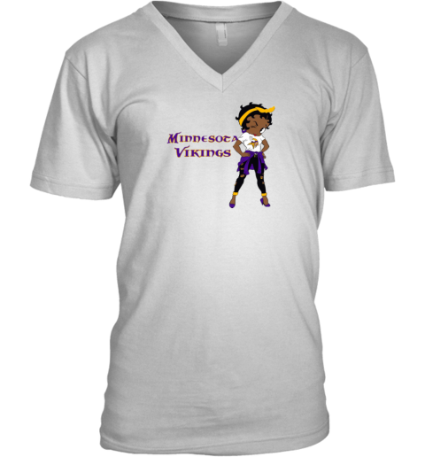 Betty Boop Vikings V-Neck T-Shirt