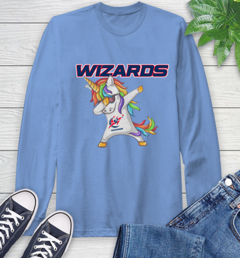 Washington Wizards NBA Basketball Funny Unicorn Dabbing Sports Long Sleeve T-Shirt 11
