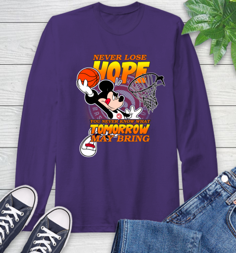 Atlanta Hawks NBA Basketball Mickey Disney Never Lose Hope Long Sleeve T-Shirt 5