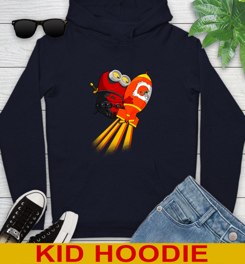 NFL Football Cleveland Browns Deadpool Minion Marvel Shirt Youth Hoodie 3
