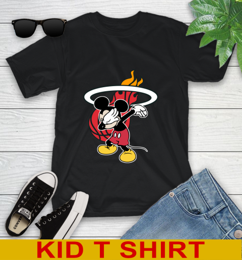 Miami Heat NBA Basketball Dabbing Mickey Disney Sports Youth T-Shirt 2
