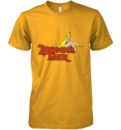 b9so dragons lair daphne baseball shirts premium guys tee 5 front gold