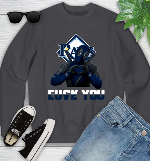 MLB Tampa Bay Rays Deadpool Love You Fuck You Baseball Sports Youth Sweatshirt 5