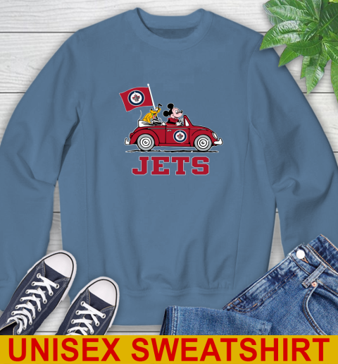 NHL Hockey Winnipeg Jets Pluto Mickey Driving Disney Shirt Sweatshirt 8
