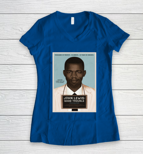 Good Trouble John Lewis Women's V-Neck T-Shirt 9