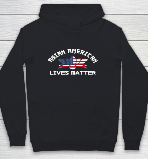 Asian American Lives Matter US Flag Lotus Flower Stop Hate Youth Hoodie