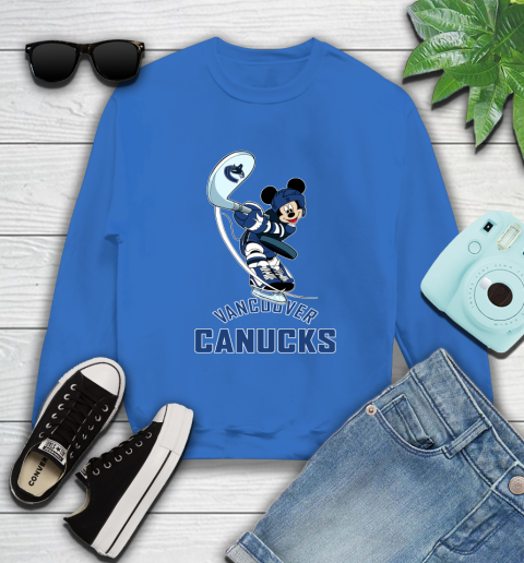 NHL Hockey Vancouver Canucks Cheerful Mickey Mouse Shirt Sweatshirt 9