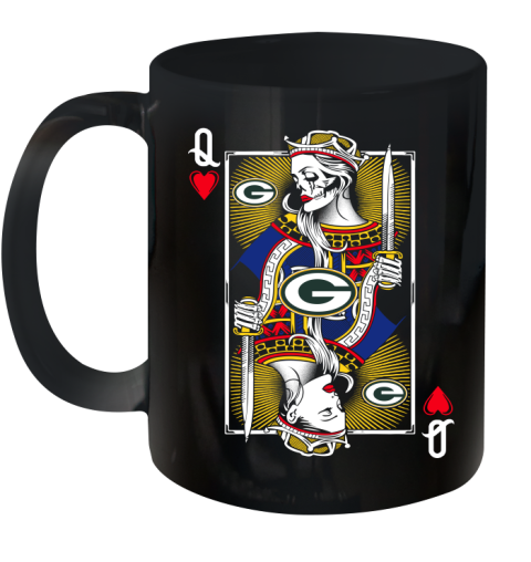 NFL Football Green Bay Packers The Queen Of Hearts Card Shirt Ceramic Mug 11oz