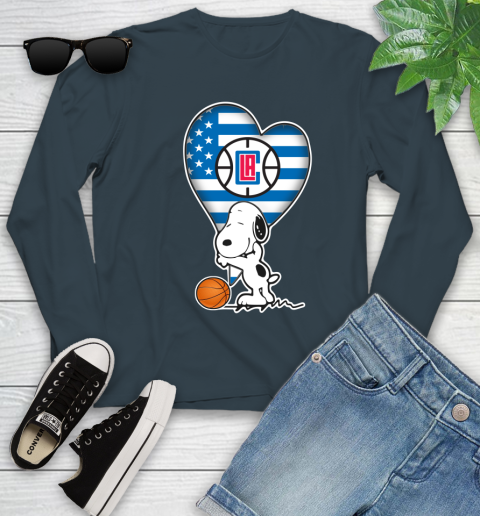 LA Clippers NBA Basketball The Peanuts Movie Adorable Snoopy Youth Long Sleeve 8