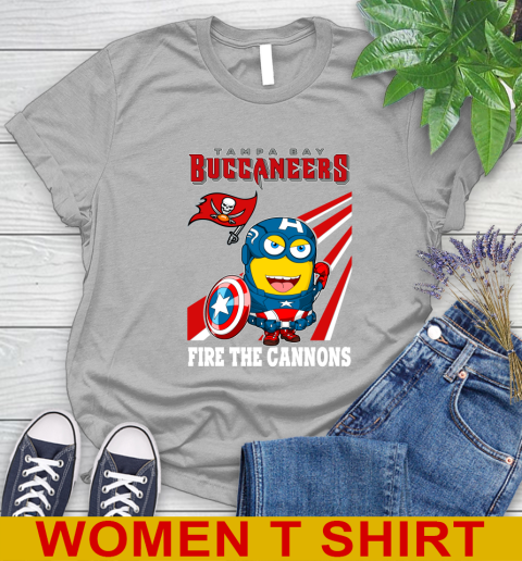 NFL Football Tampa Bay Buccaneers Captain America Marvel Avengers Minion Shirt Women's T-Shirt 5