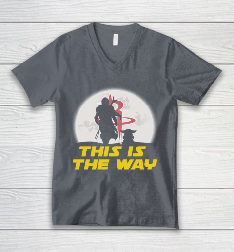 Houston Rockets NBA Basketball Star Wars Yoda And Mandalorian This Is The Way V-Neck T-Shirt 4