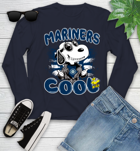 MLB Baseball Seattle Mariners Cool Snoopy Shirt Youth Long Sleeve 3 MLB Baseball Seattle Mariners Cool Snoopy Shirt Youth Long Sleeve - Image 3