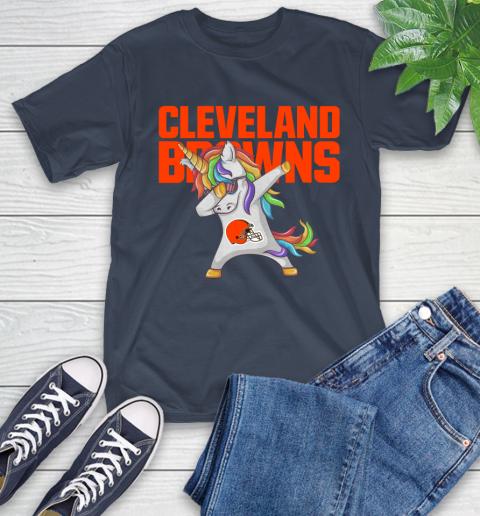Cleveland Browns NFL Football Funny Unicorn Dabbing Sports T-Shirt 4