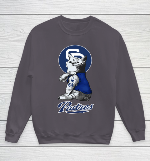 MLB Baseball My Cat Loves San Diego Padres Youth Sweatshirt 5