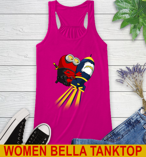 NFL Football Los Angeles Chargers Deadpool Minion Marvel Shirt Racerback Tank 6