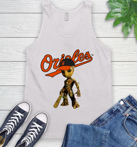 MLB Baltimore Orioles Groot Guardians Of The Galaxy Baseball Tank Top